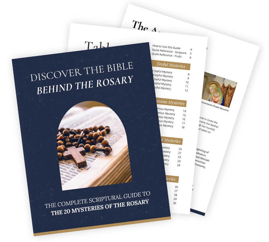Bible behind the rosary mock